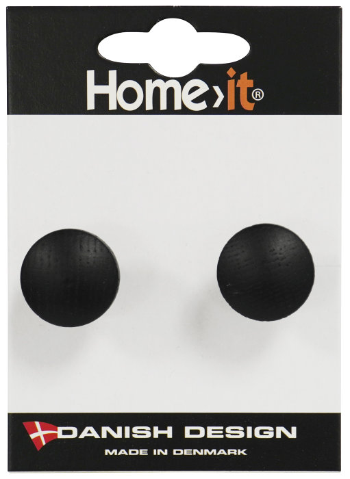 Träknopp Svart Ek Ø25 mm 2-pack Home>it